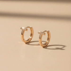 DeerJewellery_earring_#3_18k紅金T形耳環
