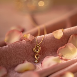 Gemini said 【Deer Jewellery】心心相印：雙心交織玫瑰金鑽石項鍊