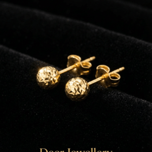 Deer Jewellery 18K黃金切面圓球耳釘 角度1