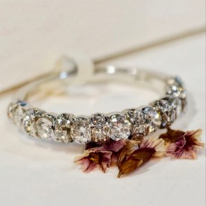 KDR-1603031 18K白色金皇冠鑽石半圈戒指 18K White Gold Crown Diamond Half Eternity Ring